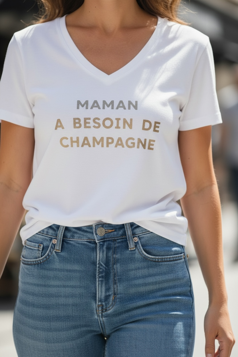 T-shirt « maman champagne »