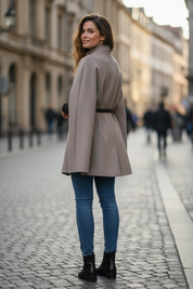 Cape ceinturée - taupe