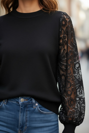 Pull dentelle - noir