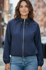 Veste zippée col montant - marine