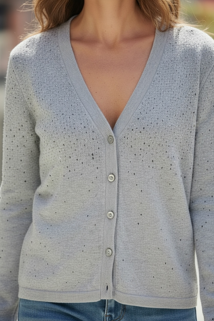 Gilet strass - gris