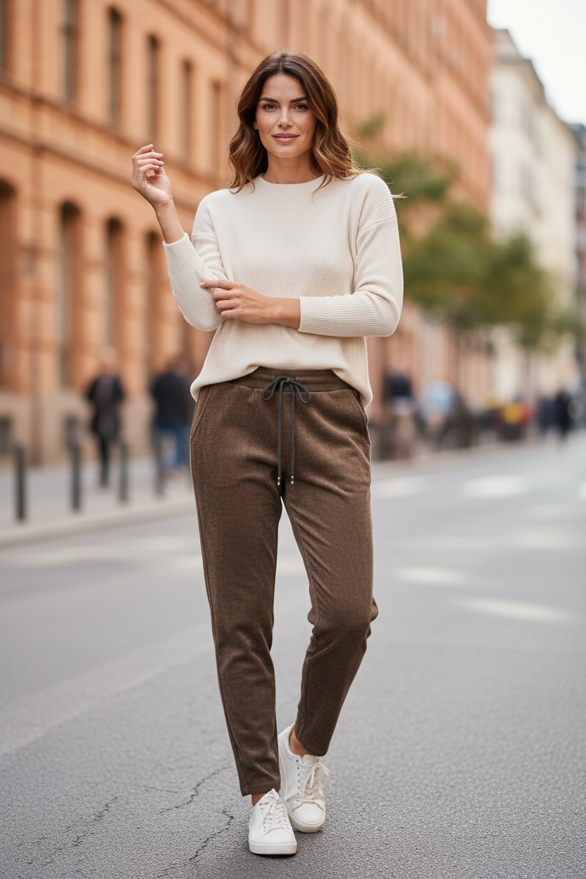 Pantalon velours côtelé - chocolat