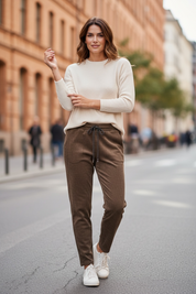 Pantalon velours côtelé - chocolat