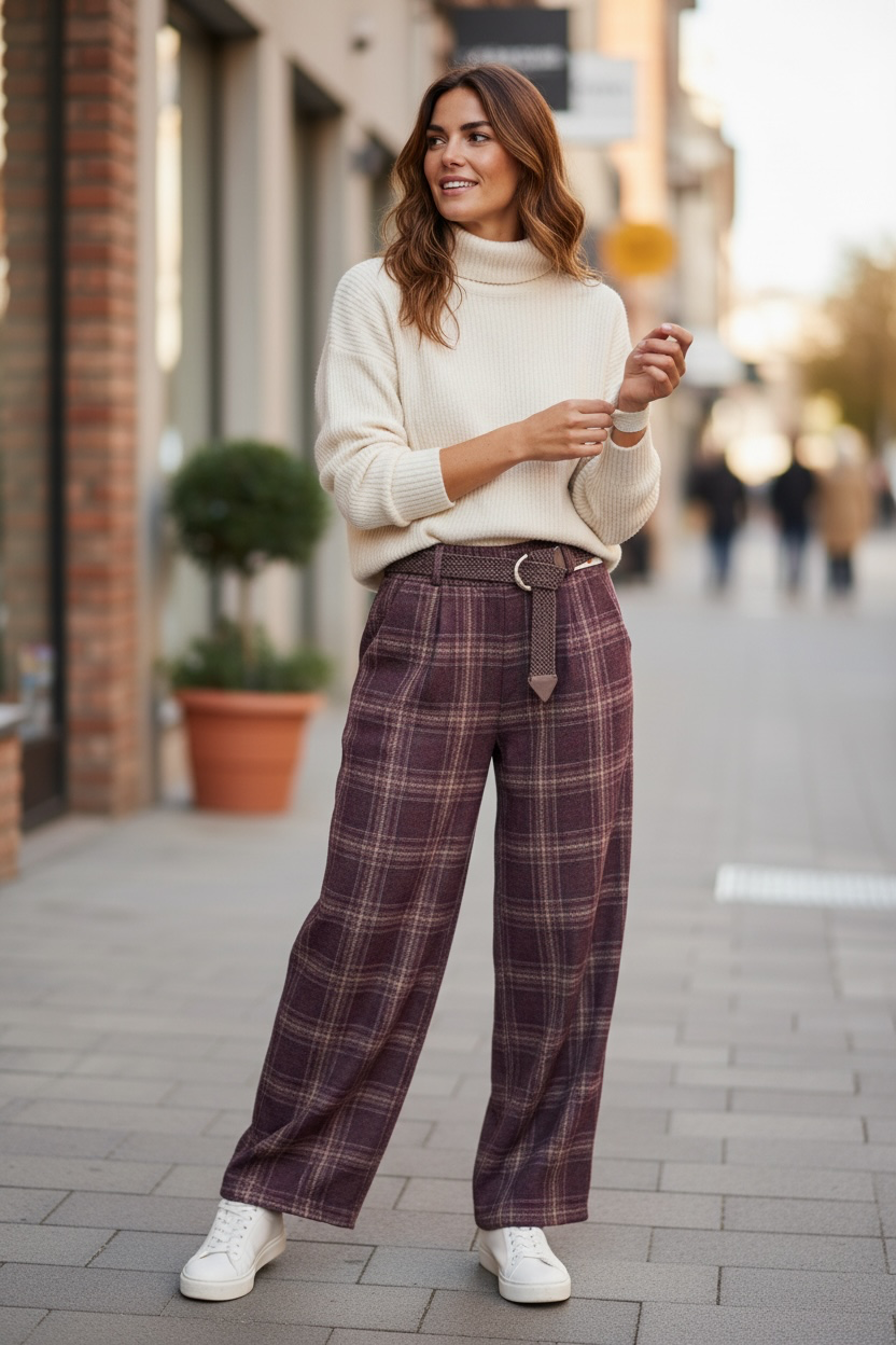 Pantalon à carreaux au touché flanelle
