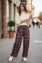 Pantalon à carreaux au touché flanelle