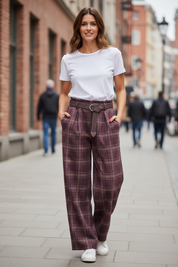 Pantalon à carreaux au touché flanelle
