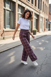 Pantalon à carreaux au touché flanelle