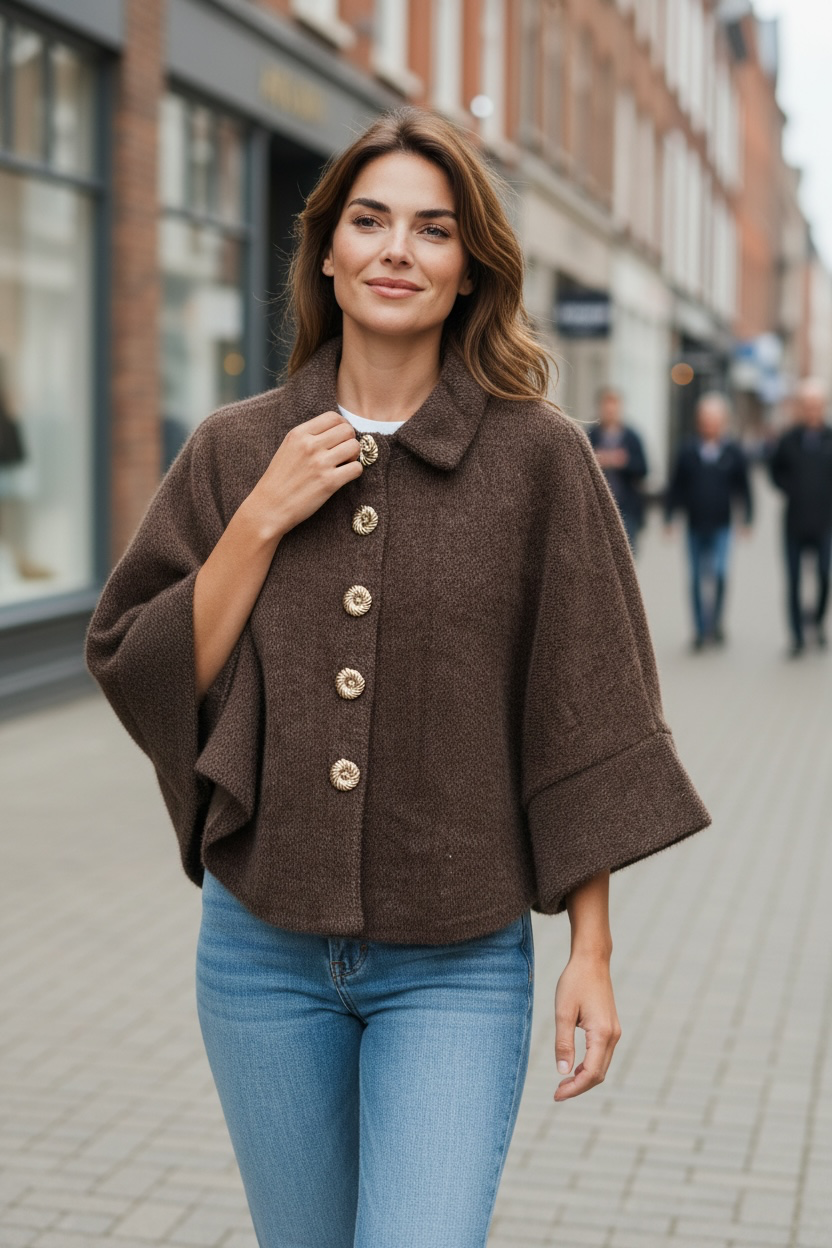 Veste effet pilou - chocolat