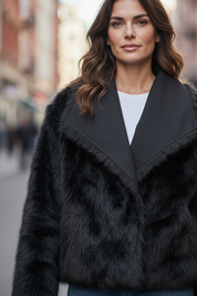 Veste reversible en fausse fourrure
