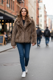 Veste réversible en fausse fourrure