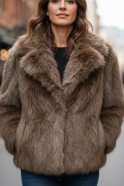 Veste réversible en fausse fourrure