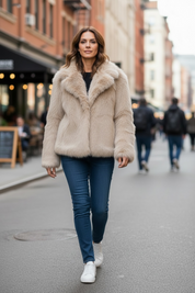 Veste réversible en fausse fourrure