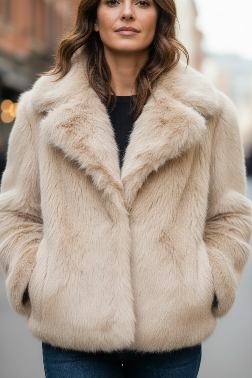 Veste réversible en fausse fourrure