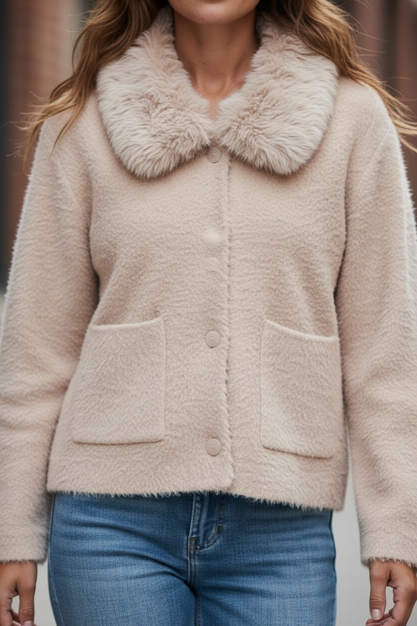 Gilet pilou en fausse fourrure