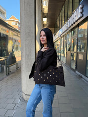 Sac en cuir clous marron