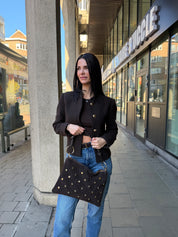 Sac en cuir clous marron