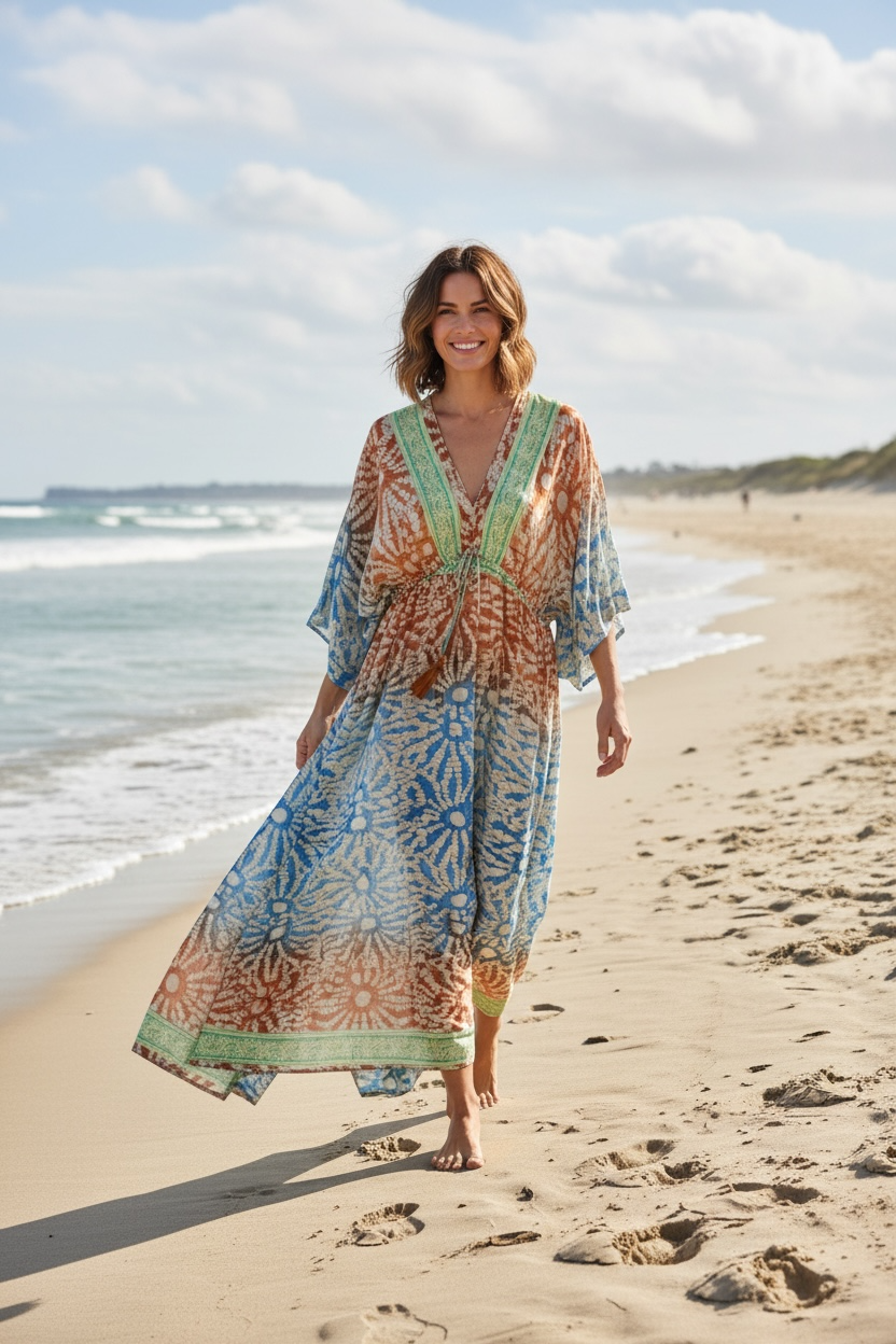 Robe Valentina - orange&vert