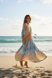 Robe Valentina - orange&vert