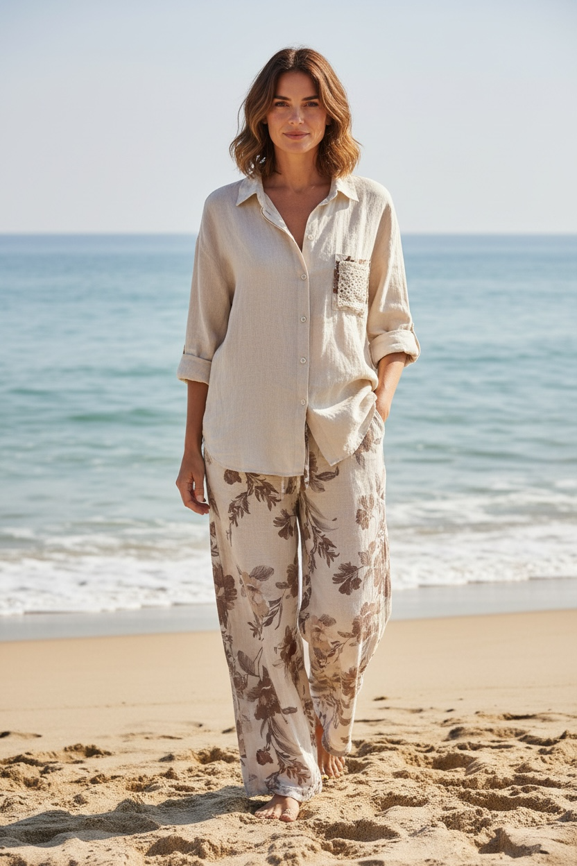 Ensemble en lin - beige
