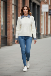 Pull effet 2-en-1 avec chemise intégrée
