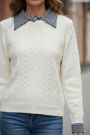 Pull effet 2-en-1 avec chemise intégrée