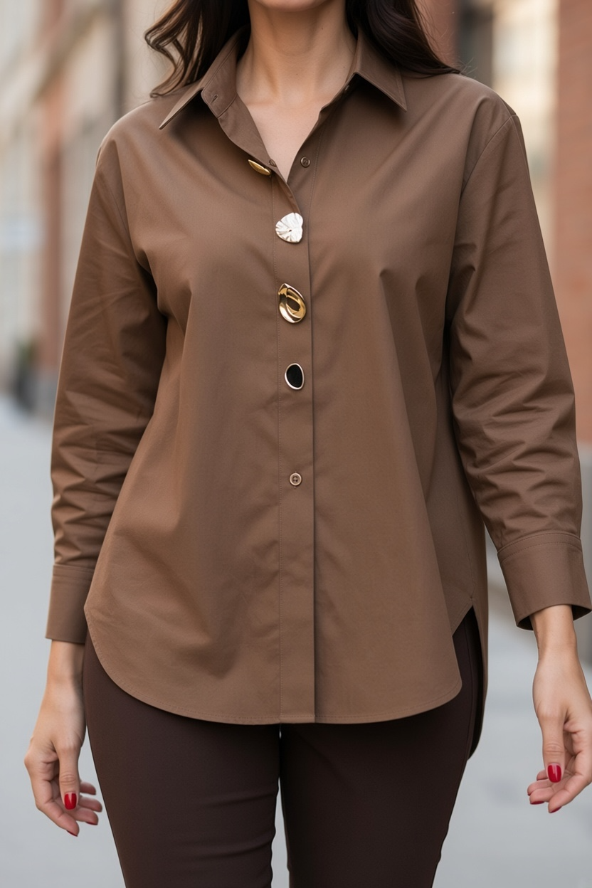 Chemise à boutons bijoux