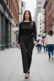 Pull bijoux à ceinture à nouer