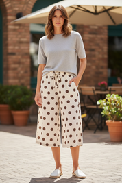 Pantalon Capri - marron