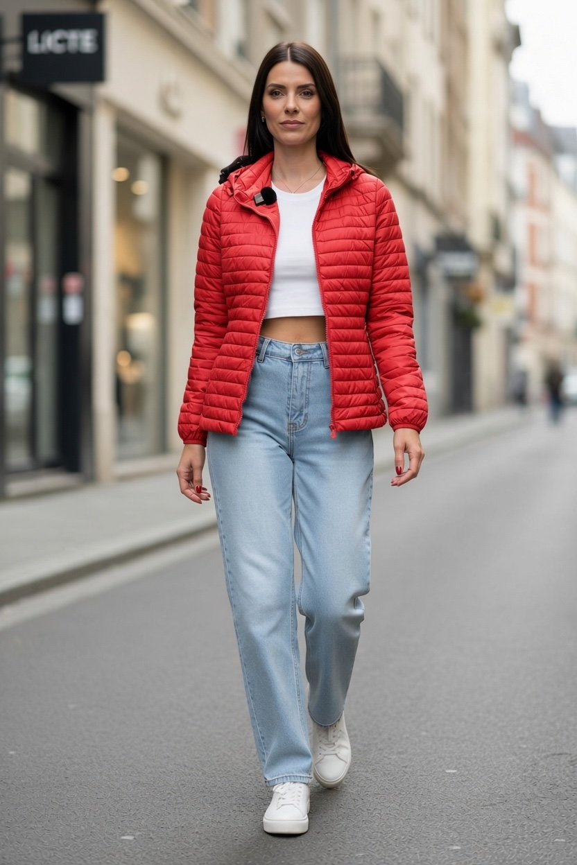 Veste matelassée - rouge