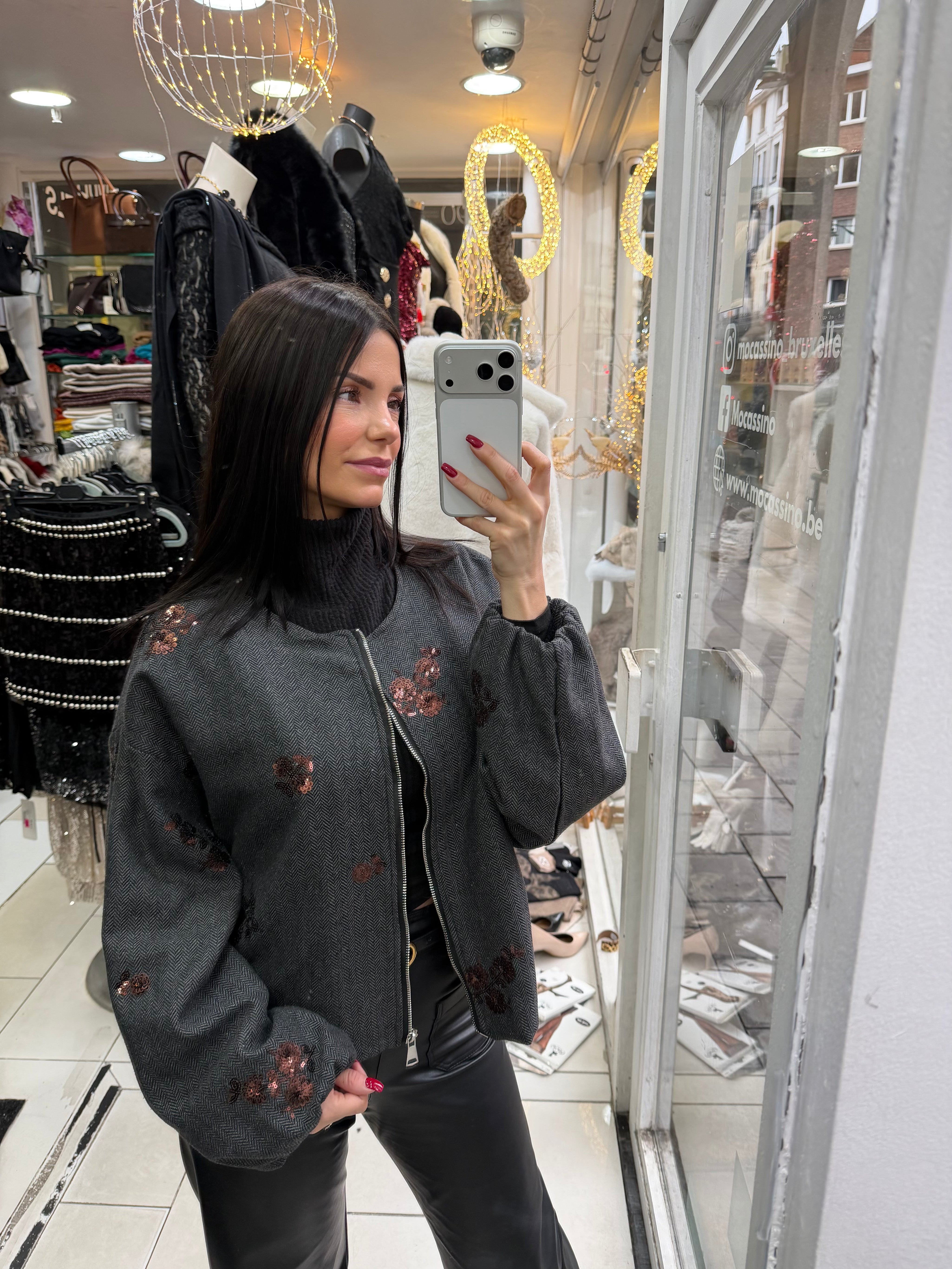 Bombers à sequins - Gris