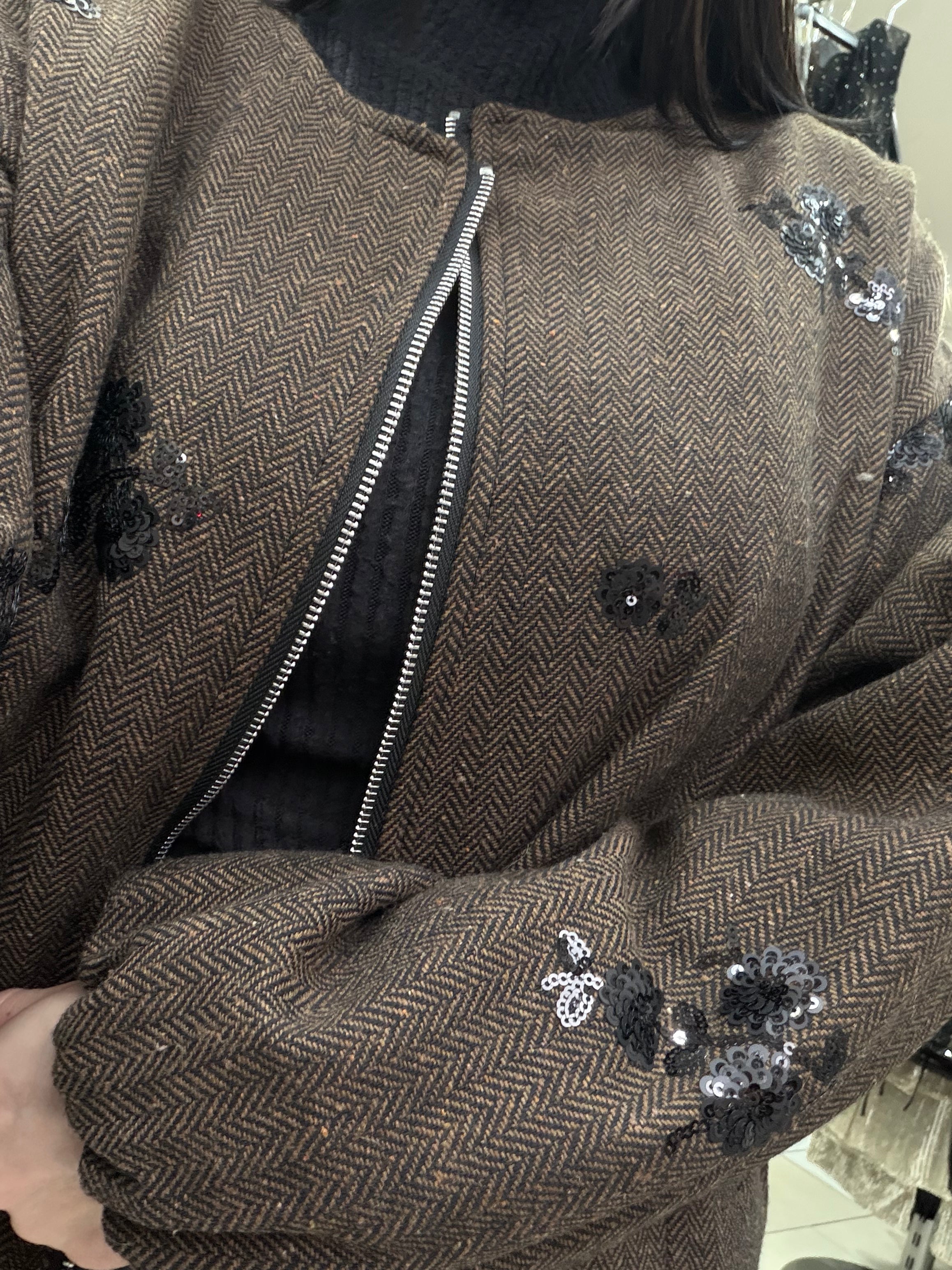 Bombers sequins - Marron