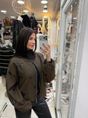 Bombers sequins - Marron