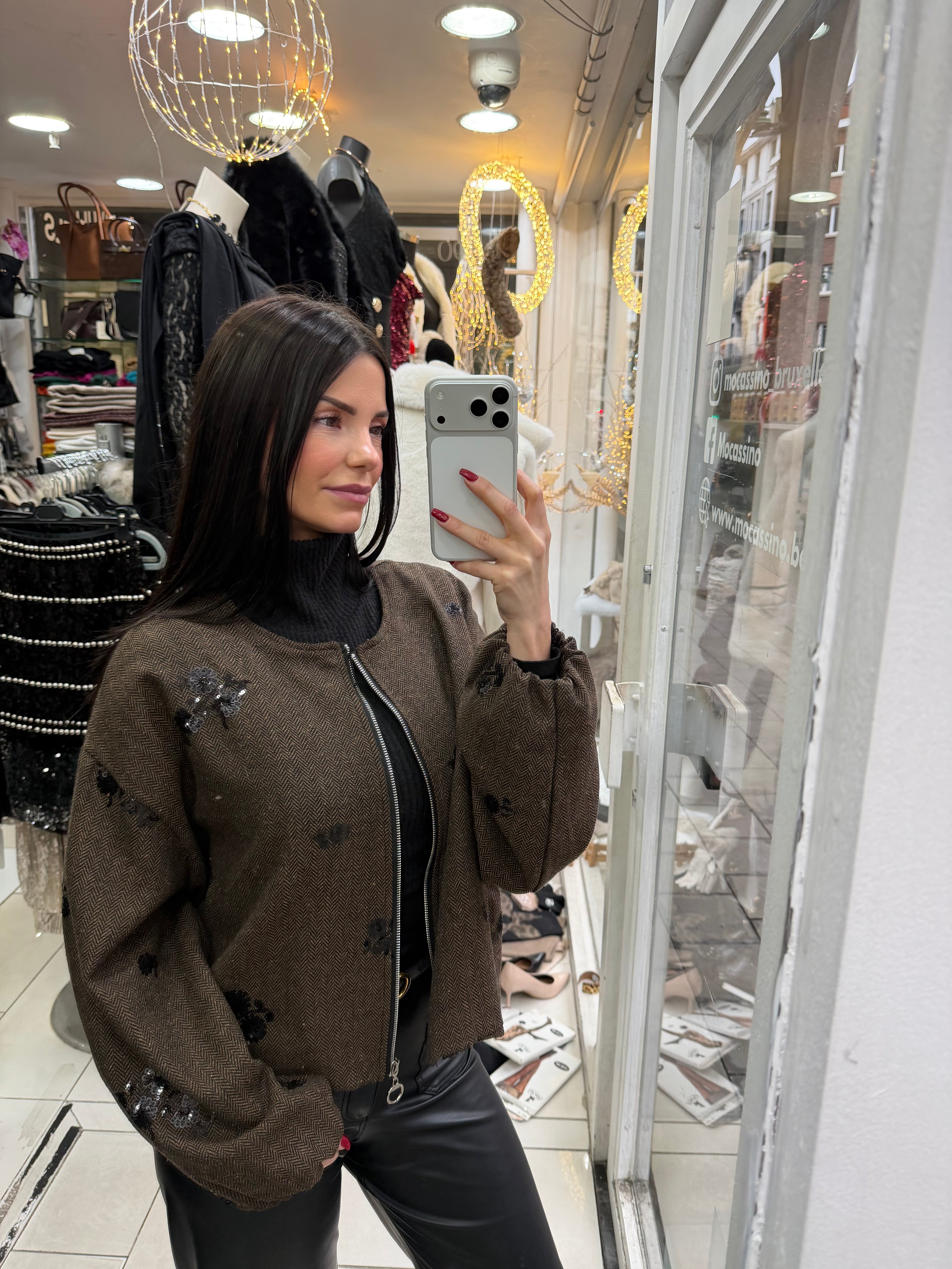 Bombers sequins - Marron