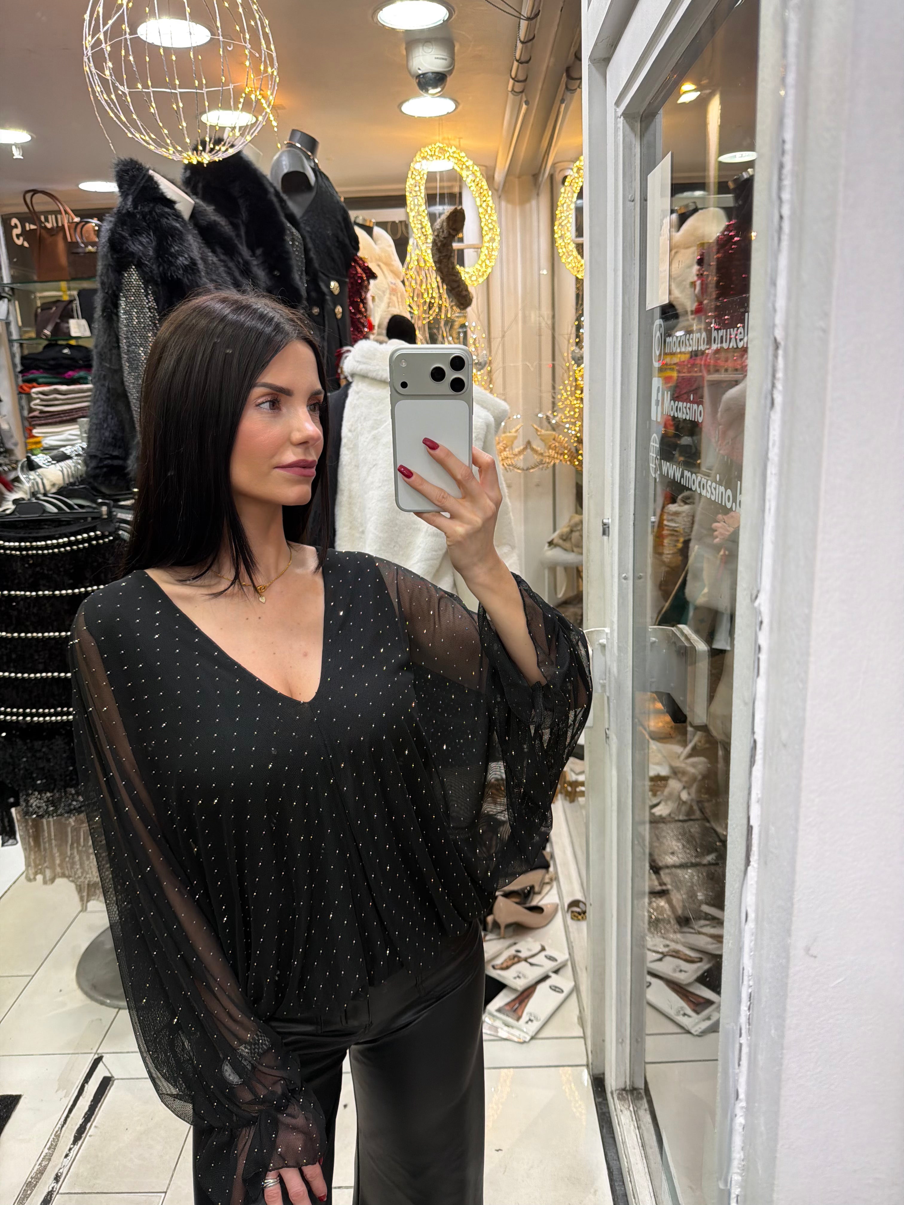 Blouse Glitter - Noir