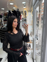 Blouse dentelle - noir