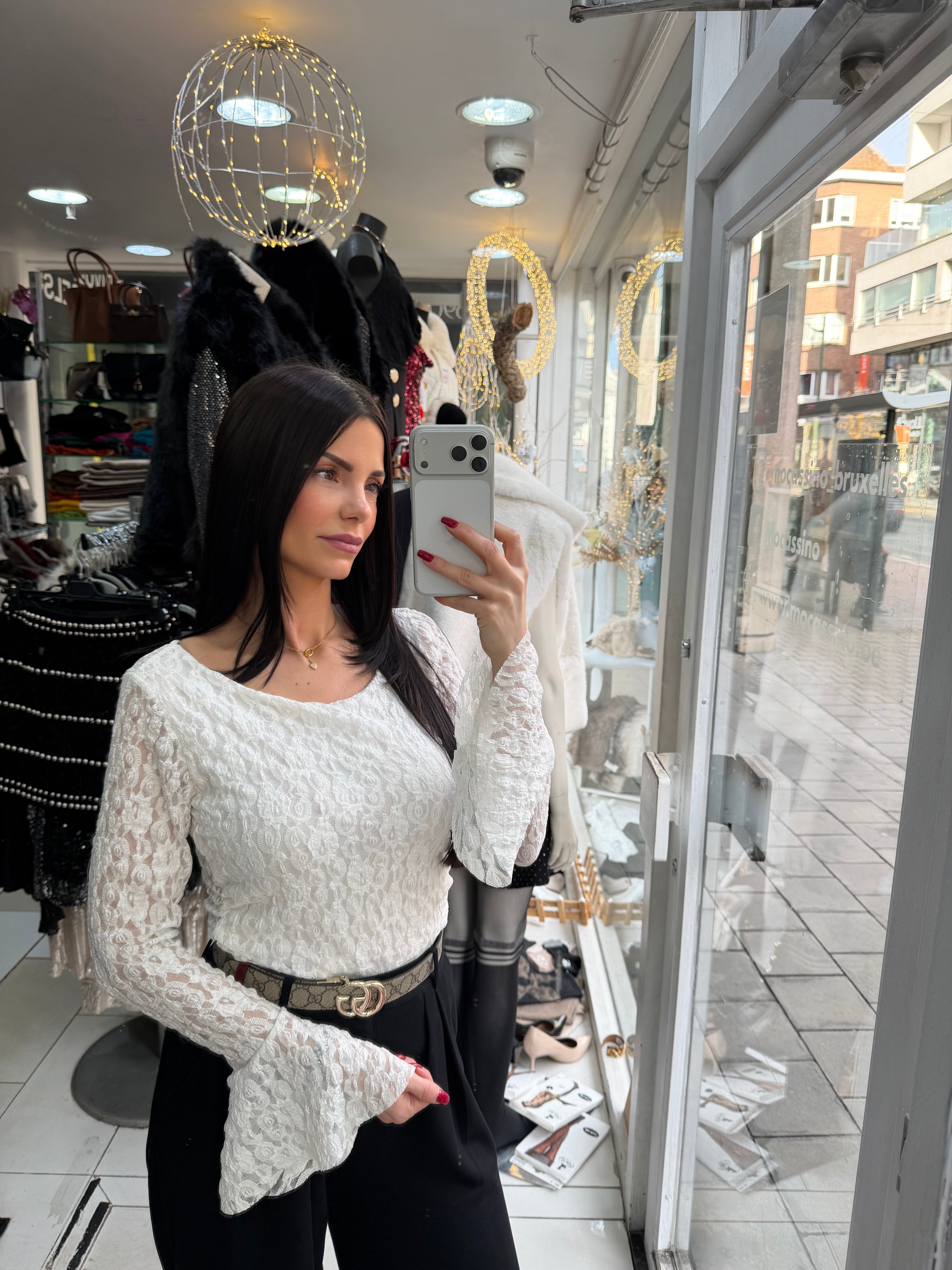 Blouse dentelle - blanc