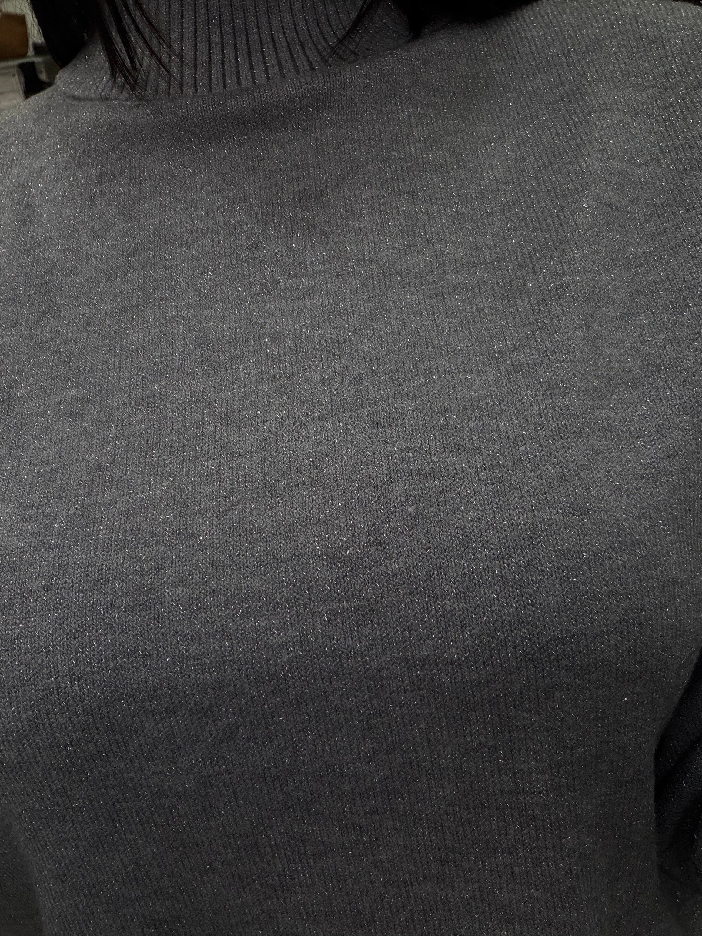 Col roulé lurex - gris