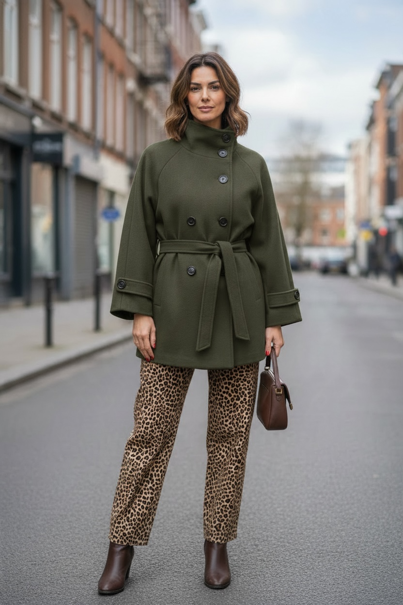 Manteau mi long - kaki