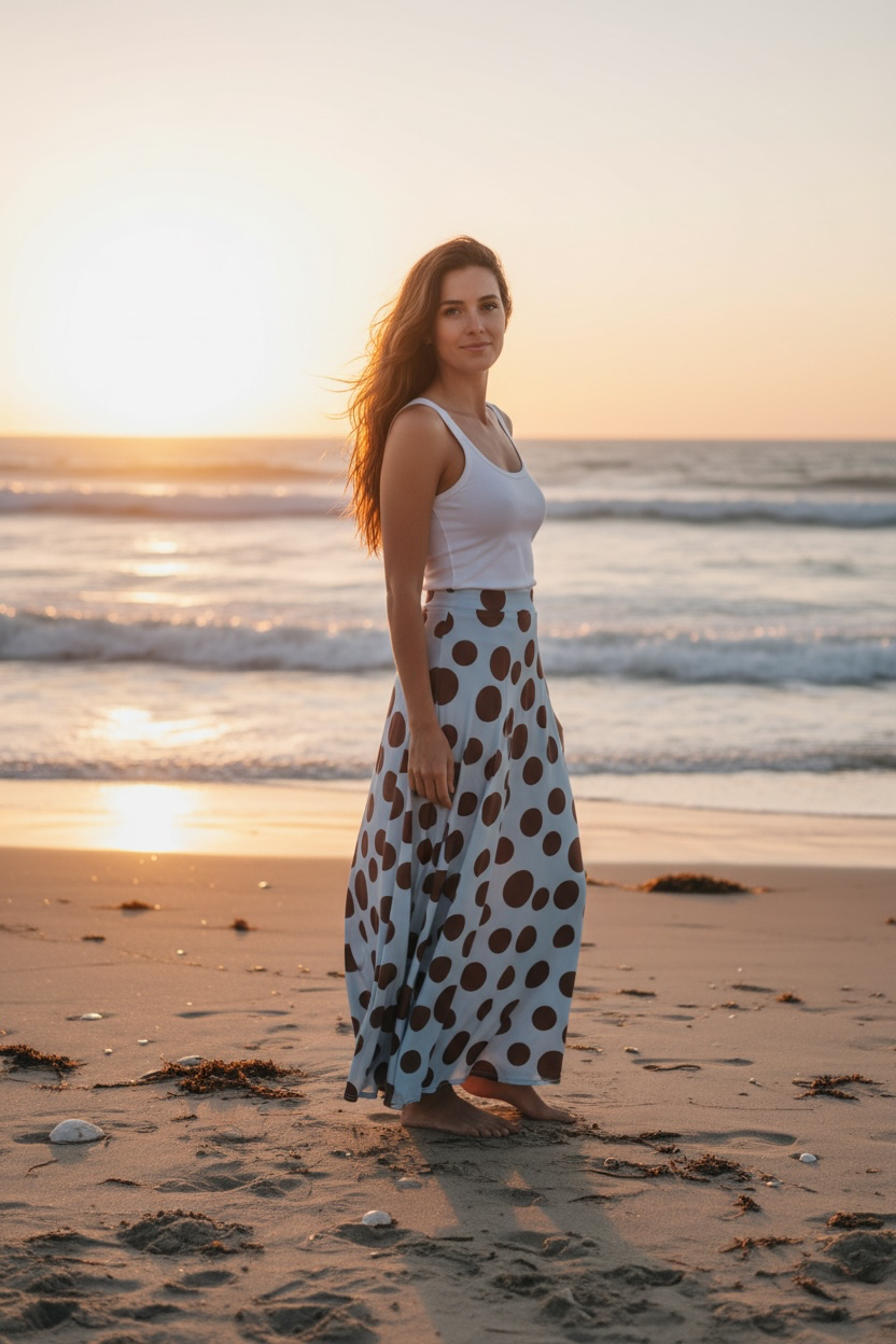 Jupe Bella pois ‘ bleu ‘