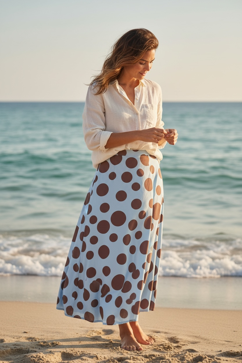 Jupe Bella pois ‘ bleu ‘