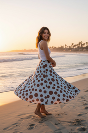 Jupe Bella pois ‘ bleu ‘
