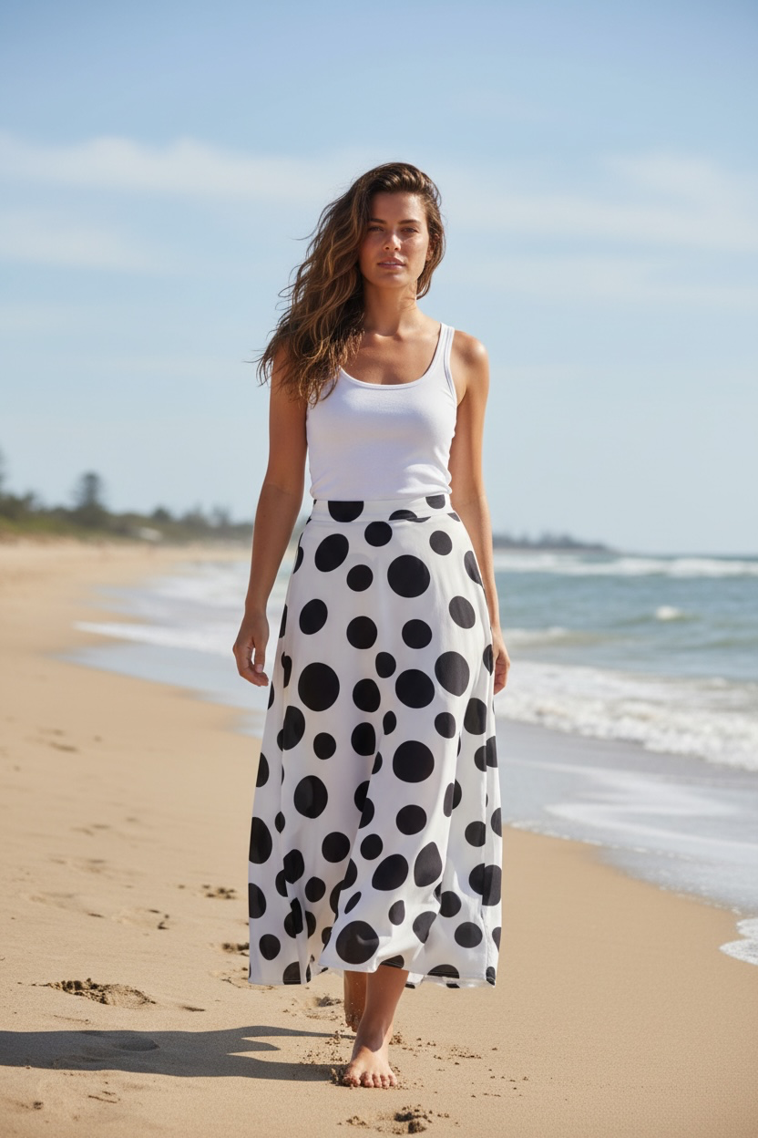 Jupe Bella pois ‘ noir ‘