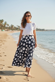 Jupe Bella pois ‘ bleu marine ‘
