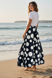 Jupe Bella pois ‘ bleu marine ‘