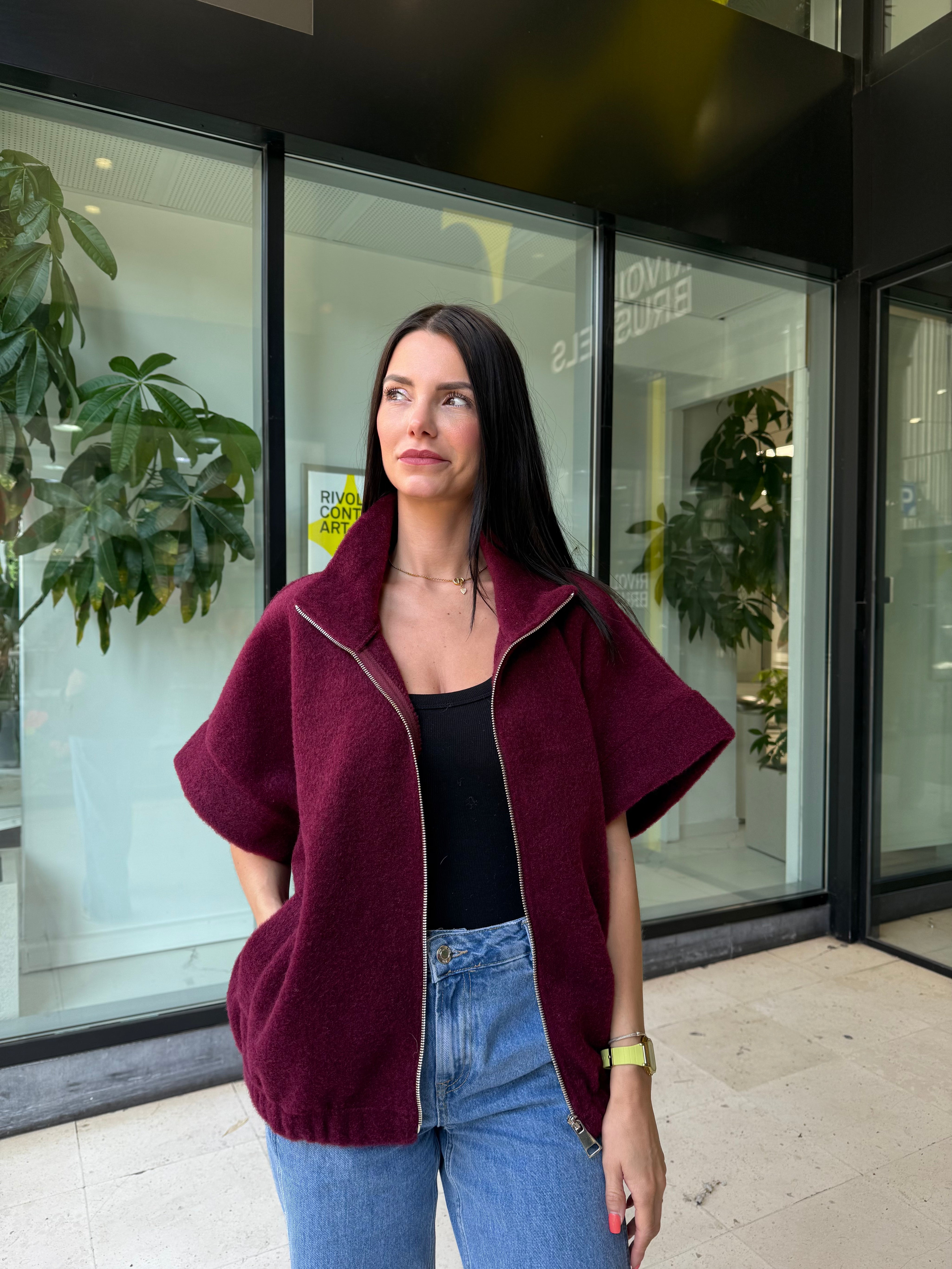 Veste sans manche zippée - Bordeau