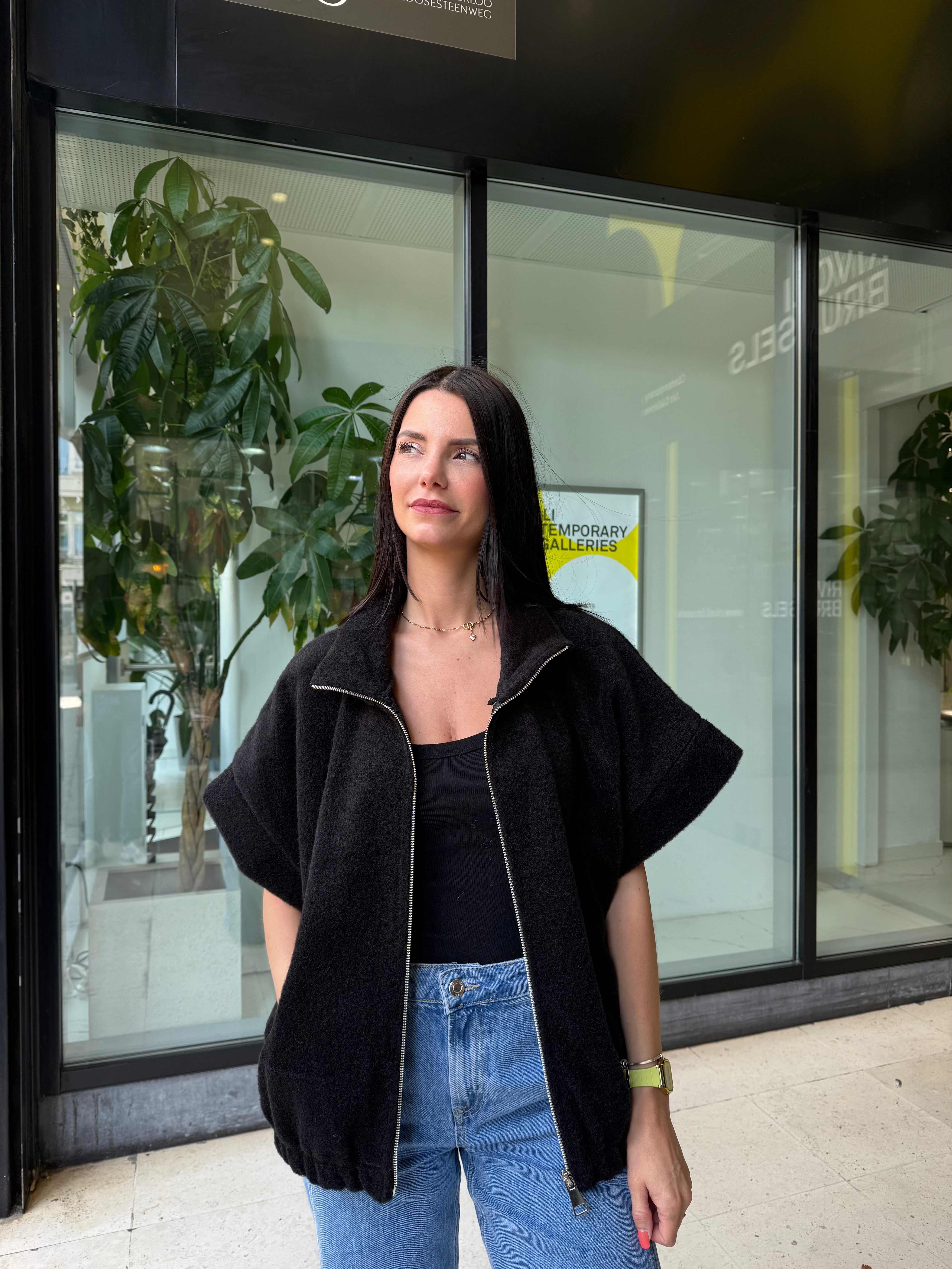 Veste sans manche zippée - Noir