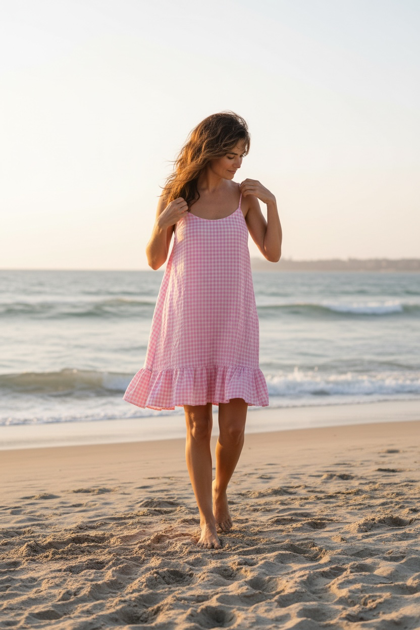 Robe Vichy rose