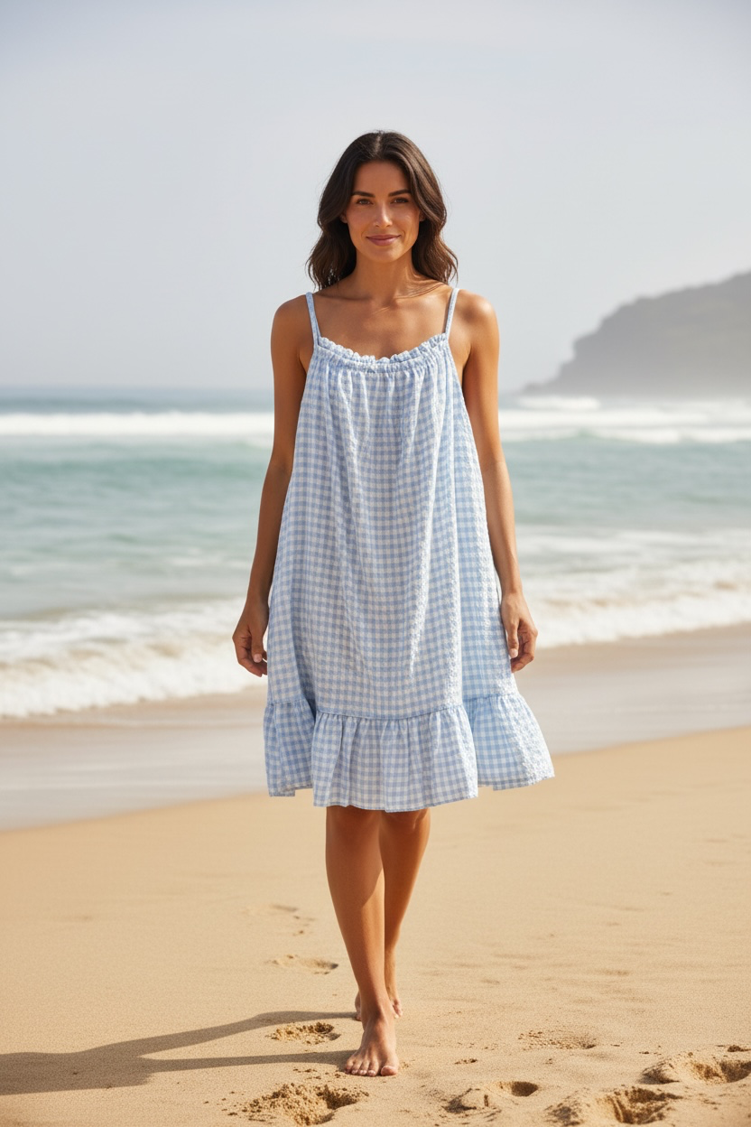 Robe Vichy ciel