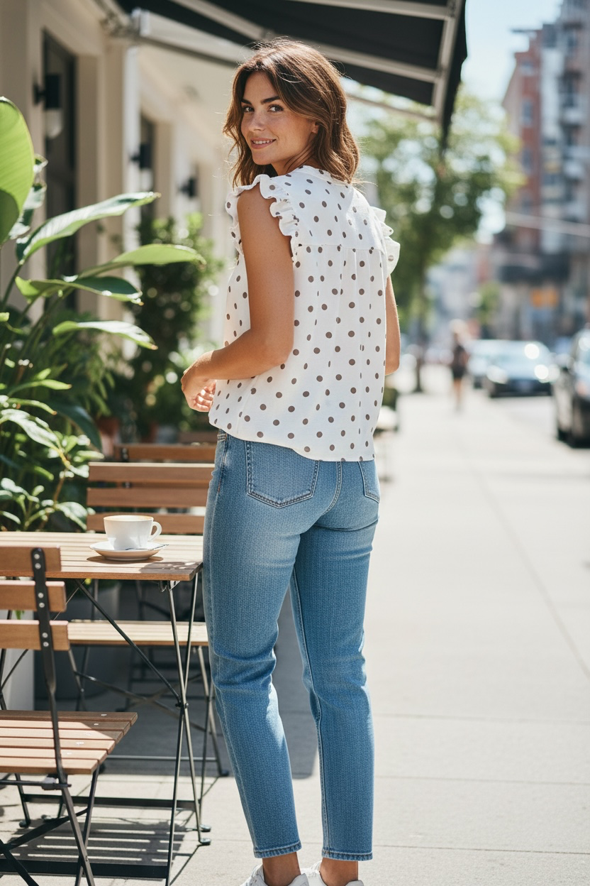 Blouse Chiara - pois marron