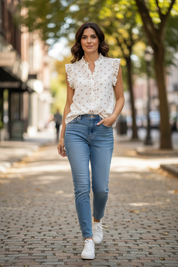 Blouse Chiara - pois beige